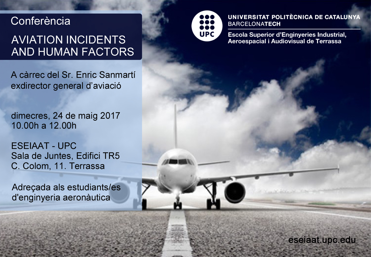 Pòster conferència aviation incidents and human factors