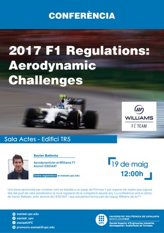 Conferència: "2017 Formula 1 Regulations: Aerodynamic Challenges"