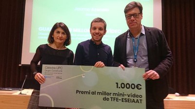 Jaume Asensio guanya el premi al millor mini-vídeo de TFE de l’ESEIAAT